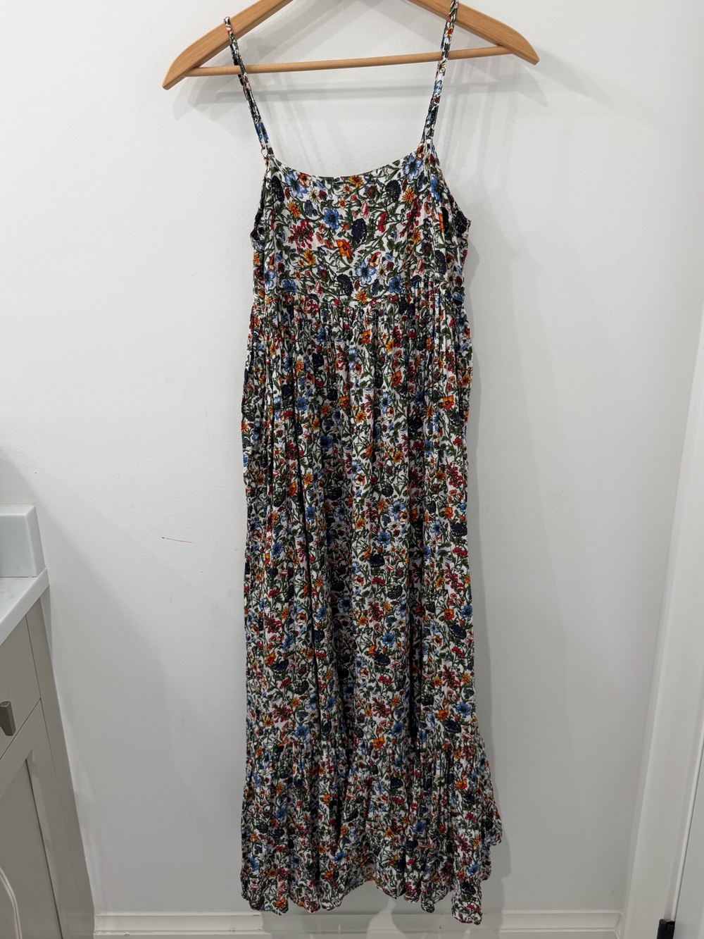 NEW Natural Life Garden Floral All Over Print Pattern Cotton Maxi Dress Sz Small